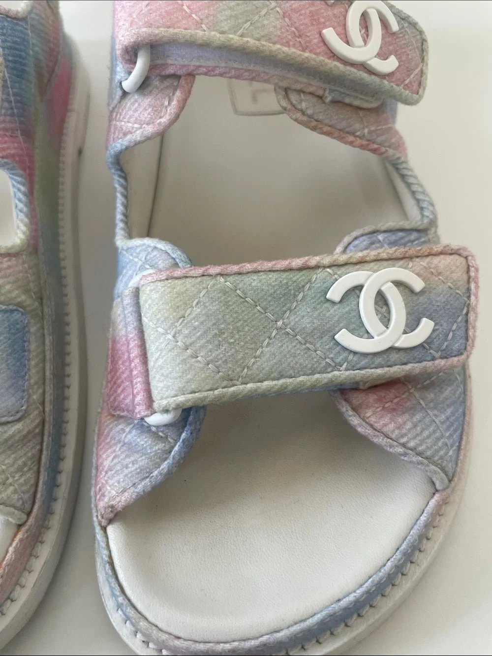 Chanel 22C Gate No. 5 Slingback Dad Sandals Size 38.5